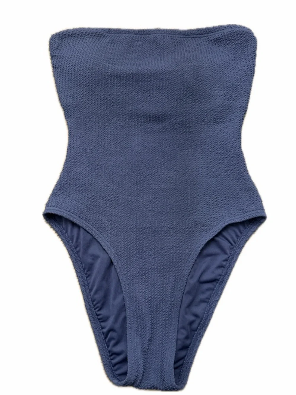 MICHAEL KORS WOMEN S MONOTONE TEXTURE BANDEAU ONE-PIECE SWIM CHAMBRY